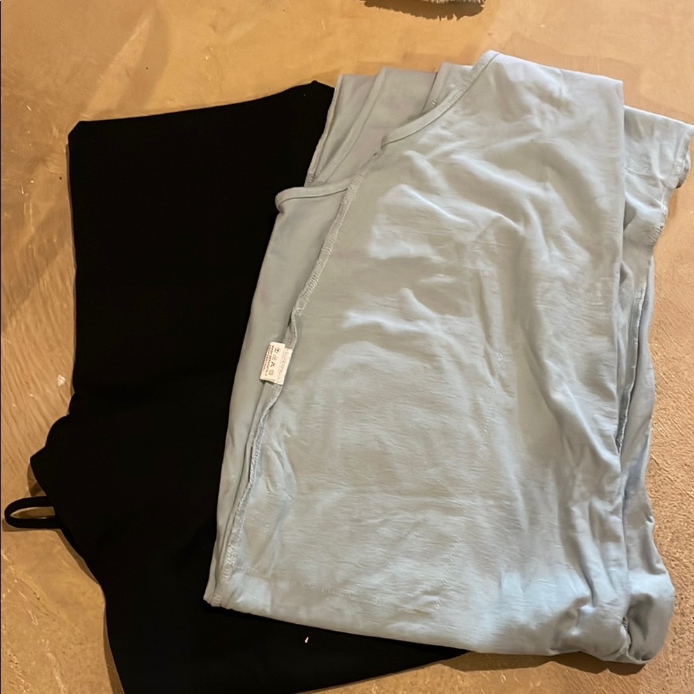 Soft Blue and Black Tops